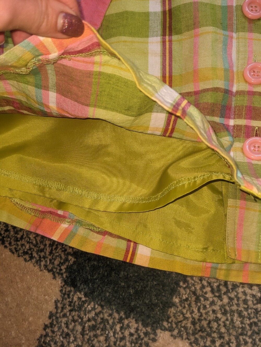 H&M Linen Cotton Blend A Line Colorful Flannel Print Skirt Size 4 - Picture 4 of 8